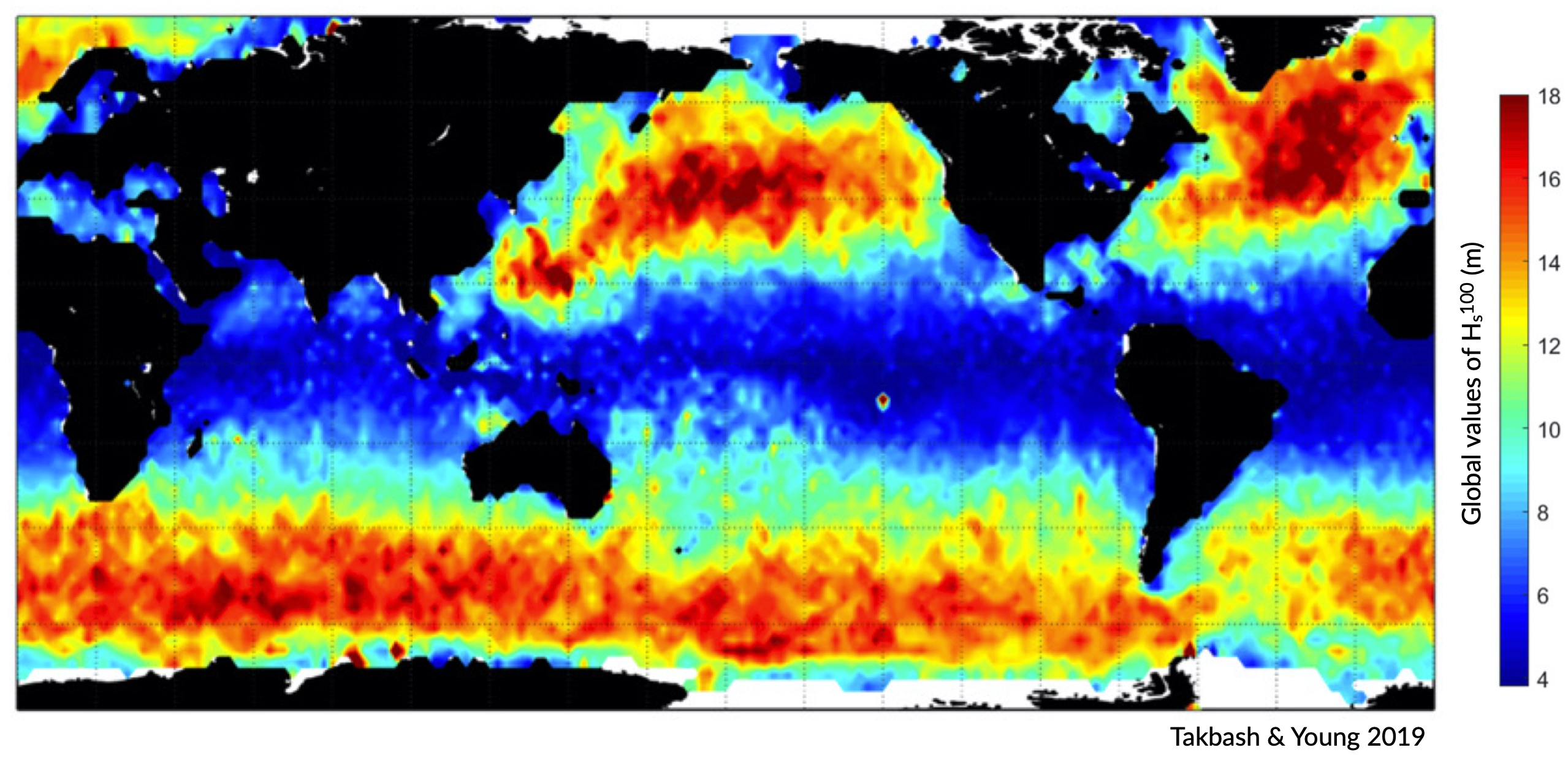 Global 1-in-100 year significant wave height from Initial Distribution Method analysis
